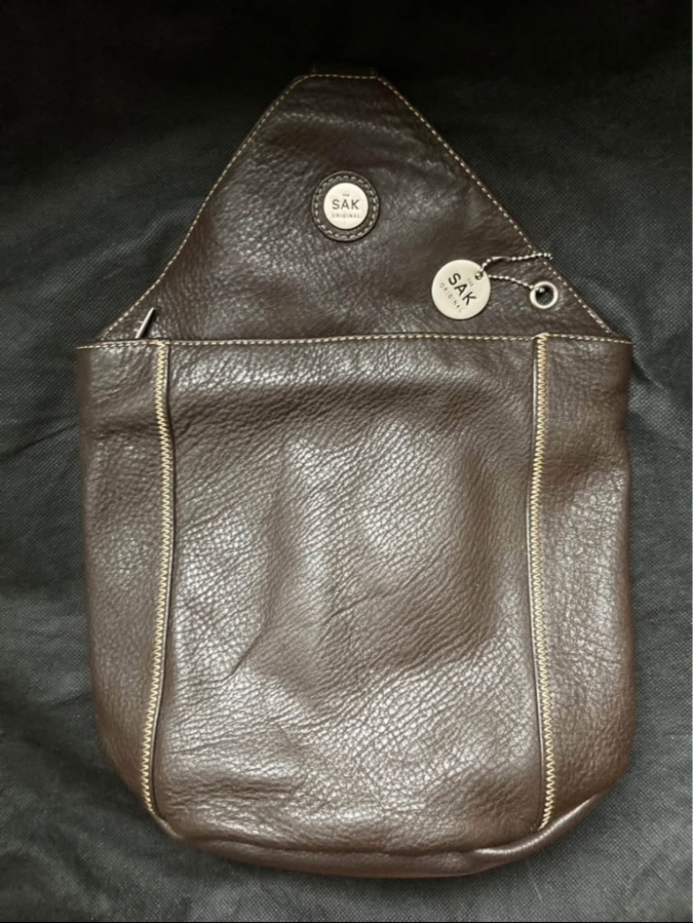 THE SAK vintage brown leather sling bag